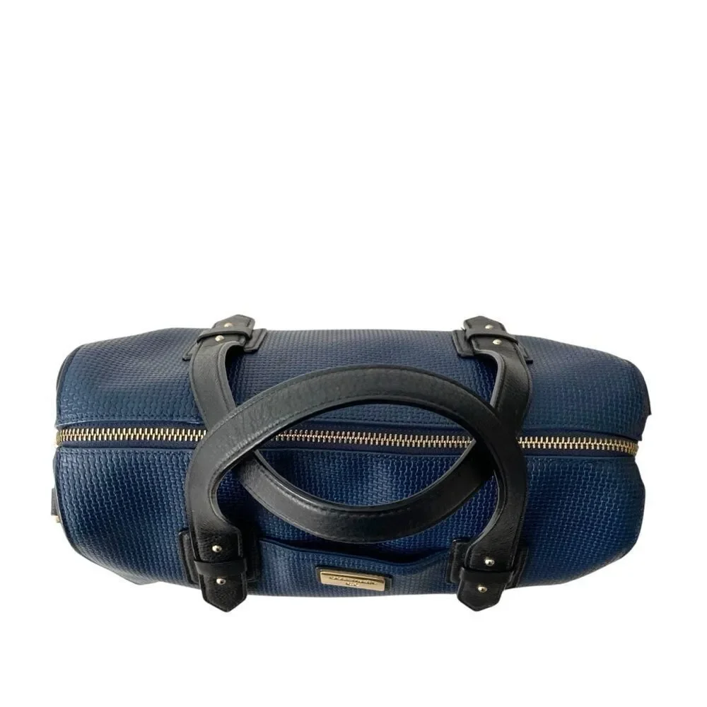 Vintage Cole Haan Blue Satchel/Crossbody with Black Trim & Gold Hardware in OS